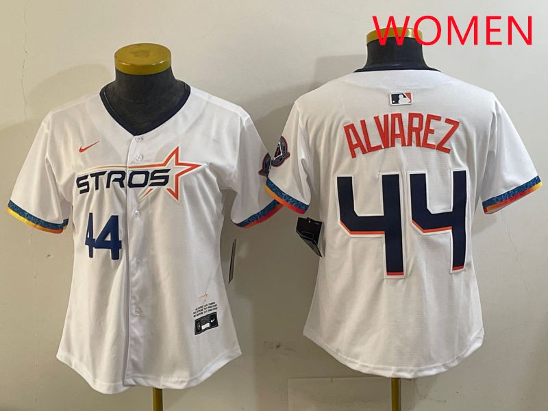 Women Houston Astros 44 Alvarez White Fourth generation Joint Name 2025 Nike MLB Jersey style 5